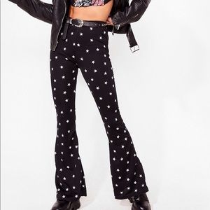 Nasty Gal Black and White Star Pants